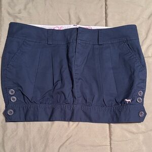PINK by Victoria Secret Blue Pleated MINI Skirt with Button Details